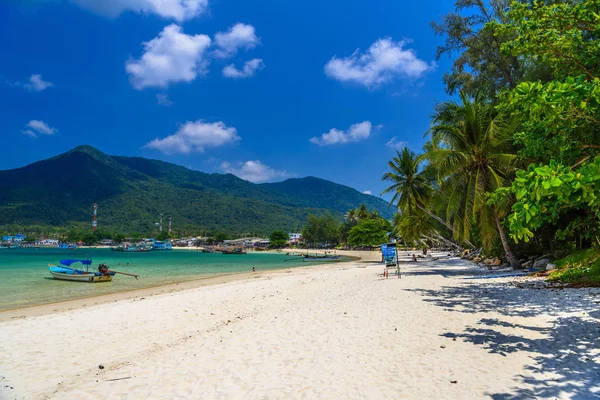 Palmeras Arena Playa Malibú Isla Koh Phangan Suratthani Tailandia — Foto de Stock