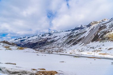 Kar kayalık Alps dağlar, Fluelapass, Davos, İsviçre Graubuenden