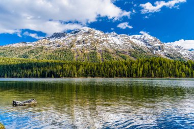 Kristal mavi St Moritz Gölü, Sankt Moritz, Maloja Grisons İsviçre