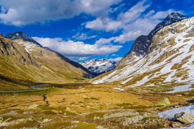 Alp Dağları ile kar Bivio, Albula, Graubuenden İsviçre