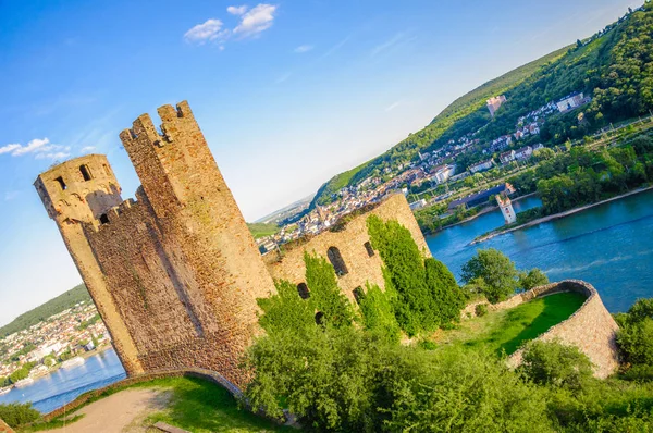 Château Ehrenfels Burg Ehrenfels Sur Rhin Près Ruedesheim Bingen Rhein — Photo