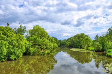 Fulda nehir aueweiher parkında fulda, hessen, Almanya.