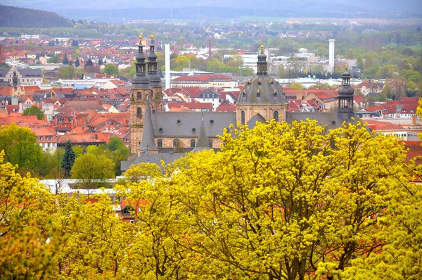 Vyn Katedralen Dom Från Trädgården Nära Män Kloster Frauenberg Fulda — Stockfoto