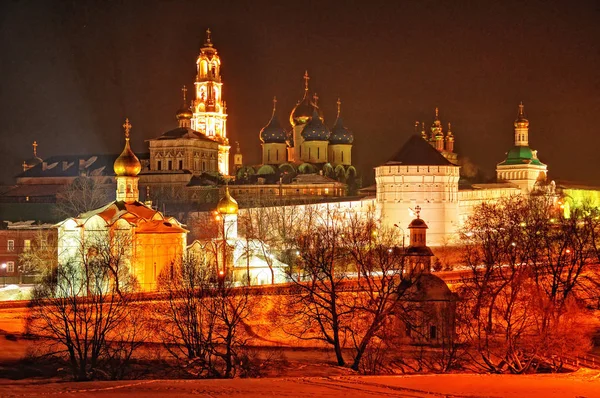Night Lavra Trinity Sergiev Monastery Hdr Sergiev Posad Moscow Region — Stock Photo, Image