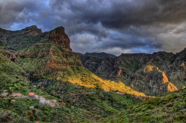 Solnedgång Nordvästra Bergen Teneriffa Kanariska Öarna — Stockfoto