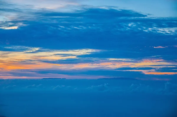 カナリア諸島 日没テイデ火山 テネリフェ島 カナリア諸島からの眺め — ストック写真
