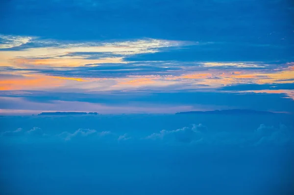 Puesta Sol Con Islas Canarias Vista Desde Volcán Teide Tenerife — Foto de Stock