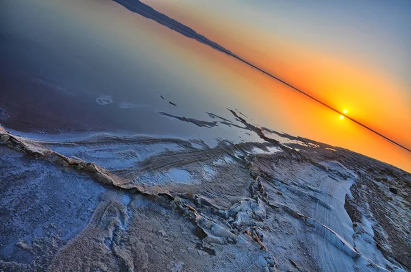 塩の湖 Chott Djerid サハラ砂漠の美しい日の出チュニジア アフリカ Hdr — ストック写真