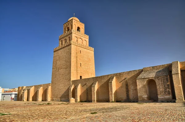 Antiga Grande Mesquita Kairouan Deserto Saara Tunísia África Hdr — Fotografia de Stock