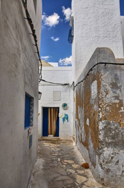 Eski Medine Hammamet, Tunus, Akdeniz, Afrika, Hdr dar sokak