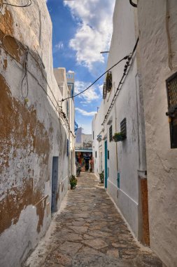 Eski Medine Hammamet, Tunus, Akdeniz, Afrika, Hdr dar sokak