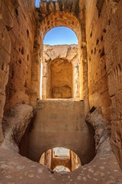 Kuzey Afrika'da en büyük Kolezyum kalıntıları, arch. El Jem, Tunus, Unesco