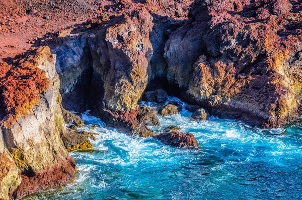 Felsen Der Nordwestküste Teneriffas Der Nähe Des Leuchtturms Punto Teno — Stockfoto