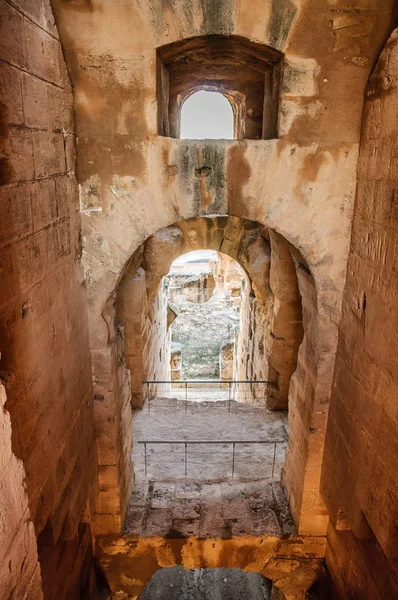 Arco Ruinas Del Coliseo Más Grande Del Norte África Jem — Foto de Stock