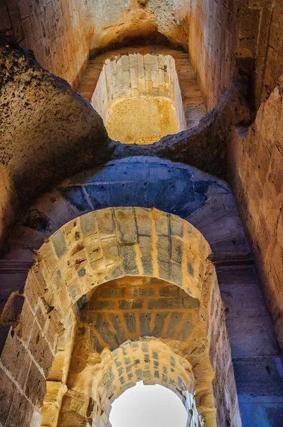 Arco Ruinas Del Coliseo Más Grande Del Norte África Jem — Foto de Stock