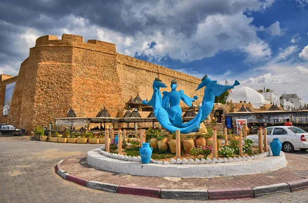 Monumento Sereias Sirenas Perto Antiga Medina Hammamet Tunísia Mar Mediterrâneo — Fotografia de Stock