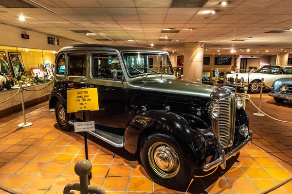 Fontvieille Monaco Giugno 2017 Argento Nero Austin Taxi Cab 1952 — Foto Stock