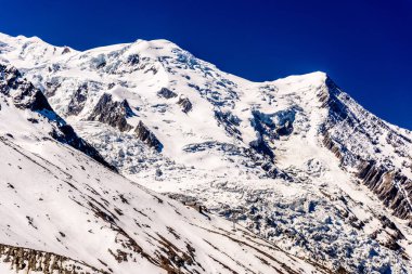 Karlı dağlar Chamonix, Mont Blanc, Haute-Savoie, Alpler, Fransa