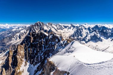 Karlı dağlar Chamonix, Mont Blanc, Haute-Savoie, Alpler, Fransa