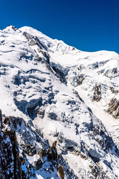 Snowy Mountains Chamonix, Mont Blanc, Haute-Savoie, Alpen, Frankrijk — Stockfoto