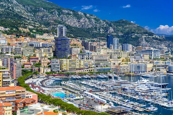 Port z jachtów w La Condamine, Monte Carlo, Monaco, Cote d'Az — Zdjęcie stockowe