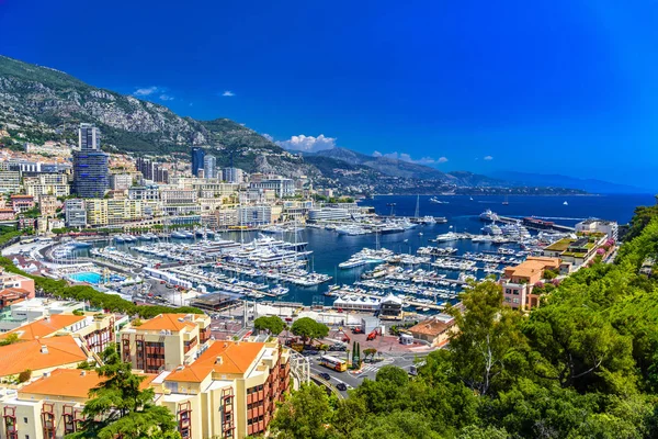 Port z jachtów w La Condamine, Monte Carlo, Monaco, Cote d'Az — Zdjęcie stockowe