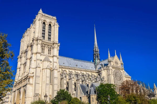 PARIS, FRANCE - APRIL 15, 2019: Notre Dame de Paris cathedral, France. Gothic architecture — Stock Fotó