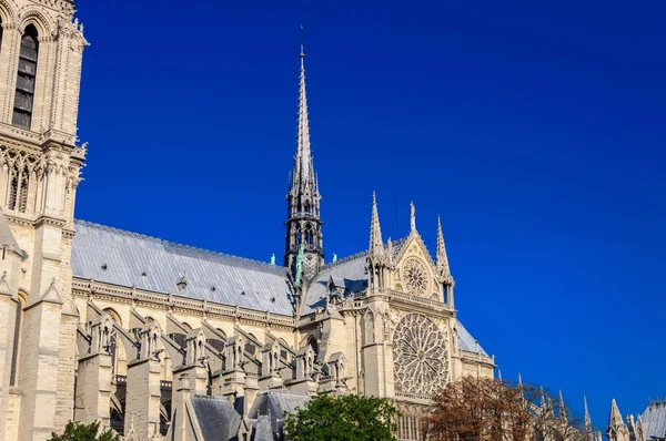 PARIS, FRANCE - APRIL 15, 2019: Notre Dame de Paris cathedral, France. Gothic architecture — Stock Fotó