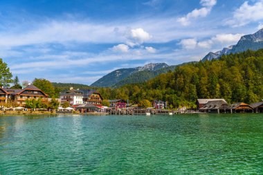 Göldeki eski ahşap evler, Schoenau am Koenigssee, Konigsee,