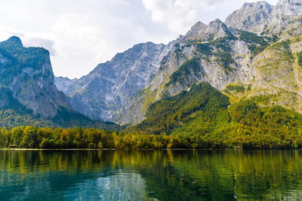 stock image Koenigssee lake with Alp mountains, Konigsee, Berchtesgaden National Park, Bavaria, Germany