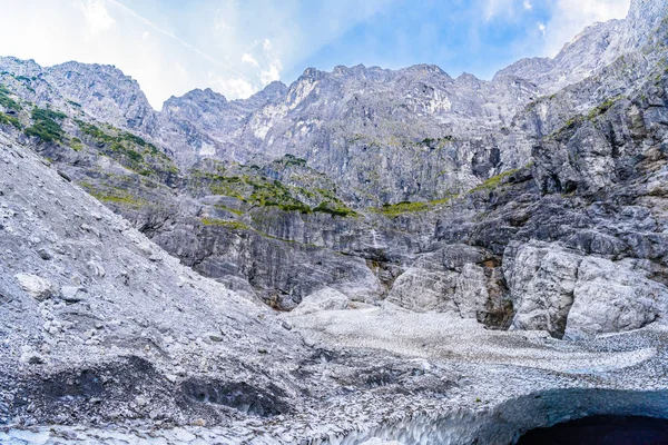 Ice cave under glacier in Alps mountains near Koenigssee, Konigsee, Berchtesgaden National Park, Bavaria, Germany