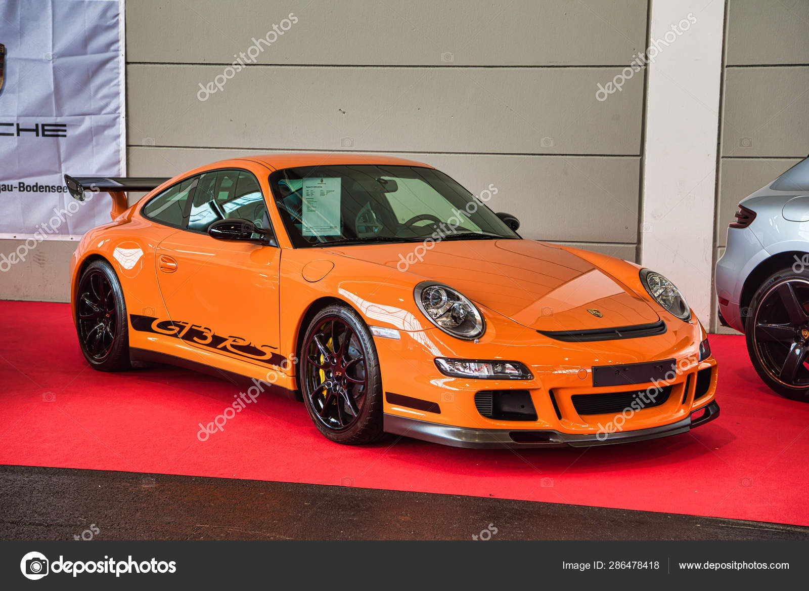 FRIEDRICHSHAFEN , MAY 2019 orange PORSCHE 911 997 GT3 RS