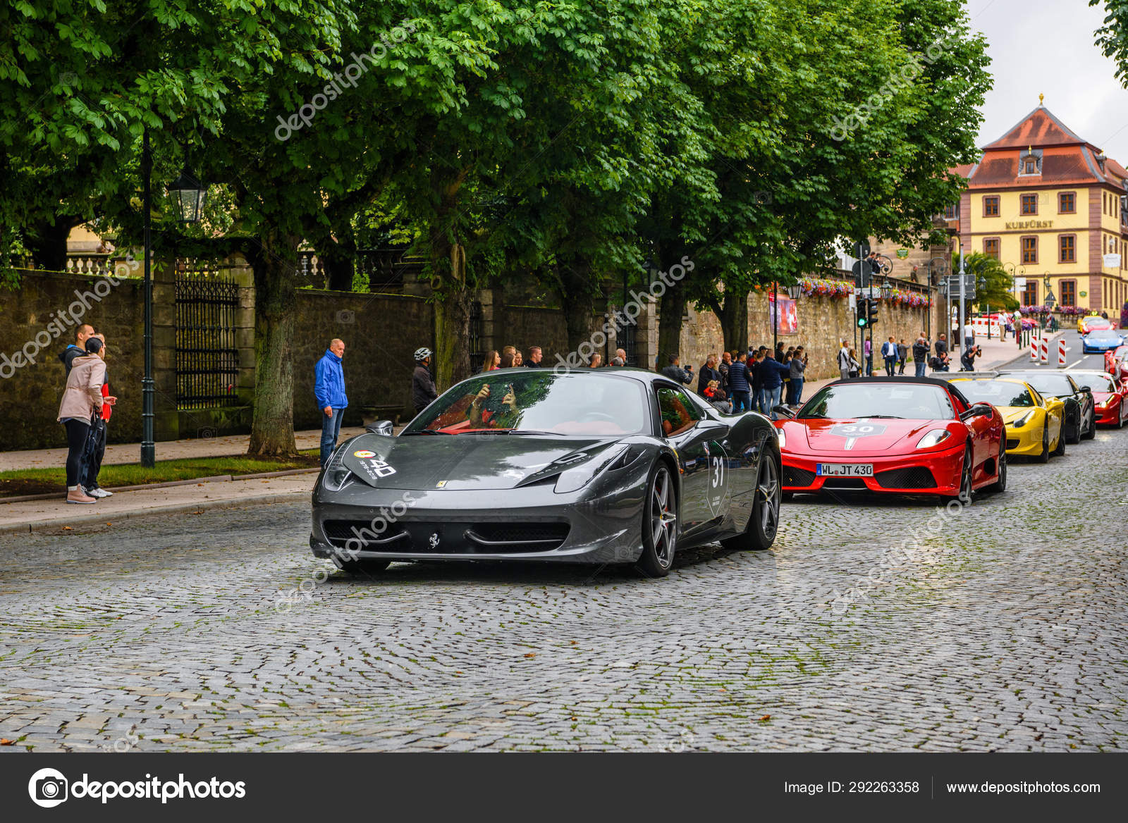 Germany Fulda Jul 2019 Dark Gray Ferrari 458 Spider