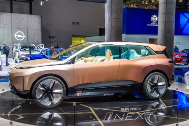 Frankfurt, Almanya - Eylül 2019: pembe kum Bmw Inext Concept elektrikli otomobil, Iaa International Motor Show Auto Exhibtion