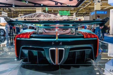 Frankfurt, Almanya - Eylül 2019: mavi masmavi Hongqi S9 - Çin'den 1400 hp ile elektrikli supercar, Iaa Uluslararası Motor Show Auto Exhibtion
