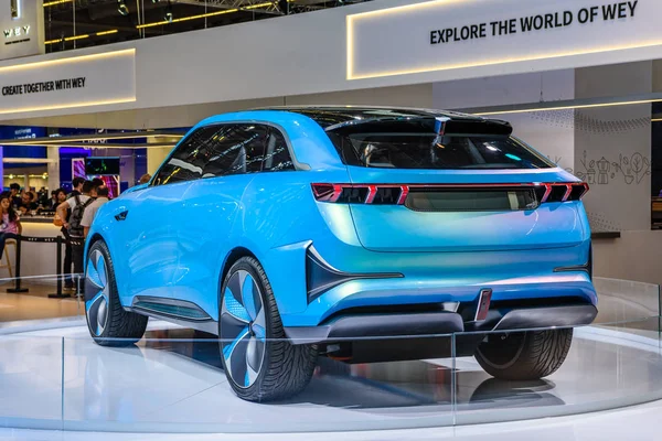 FRANCESCO, GERMANIA - SET 2019: celeste Great Wall Motors WEY-X Concept electric SUV Car, Salone Internazionale dell'Automobile IAA Auto Exhibtion — Foto Stock