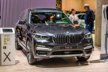 Frankfurt, Almanya - Eylül 2019: gri Bmw X3 G01 hibrid elektrikli Suv otomobil, Iaa Uluslararası Motor Show Auto Exhibtion