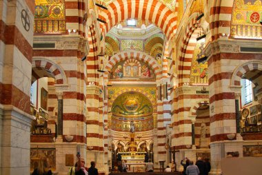 İç Notre-Dame de la Garde Bazilika, Marseille, Fransa