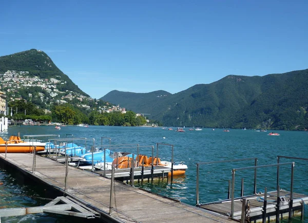 Monte Bre Jezera Lugano Švýcarsko — Stock fotografie