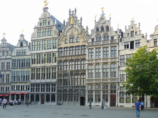 Flamländska Hus Antwerp Old Town — Stockfoto