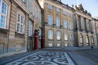 sütun ve süslemeleri, Kopenhag, Danimarka tarihi Amalienborg meydanında eski binalar