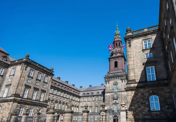 Міські Сцени Історичних Крістіансборг Палацу Копенгагені Данія — стокове фото