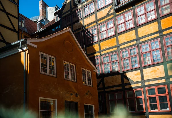 Αστική Σκηνή Φωτεινά Κτίρια Στην Κοπεγχάγη Δανία — Φωτογραφία Αρχείου