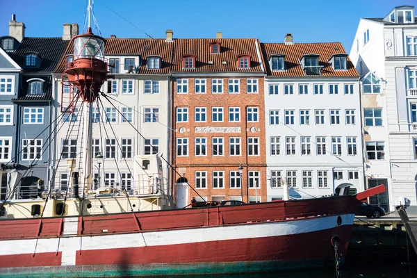 Копенгаген Данія Травня 2018 Нюхавн Забезпечує Pier Колір Будівель Катерів — стокове фото