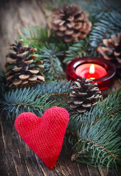 Weihnachtsdekoration Mit Kerze — Stockfoto