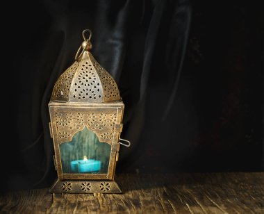 Gold Arabic Lantern, copy space clipart