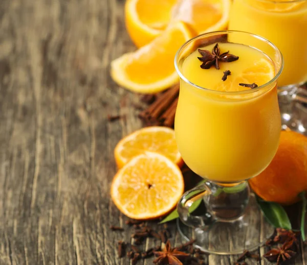 Heißes Orangengetränk Winter Orange Punsch Kopierraum — Stockfoto