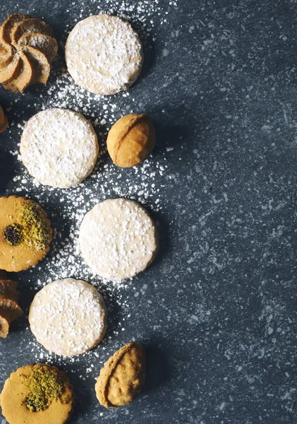 Sortierte Plätzchen Linzerplätzchen Shortbread Nusskekse Orangenmandelplätzchen — Stockfoto