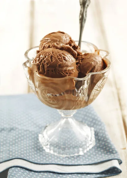 Chocolate Ice Cream Bowl — Stock Photo, Image