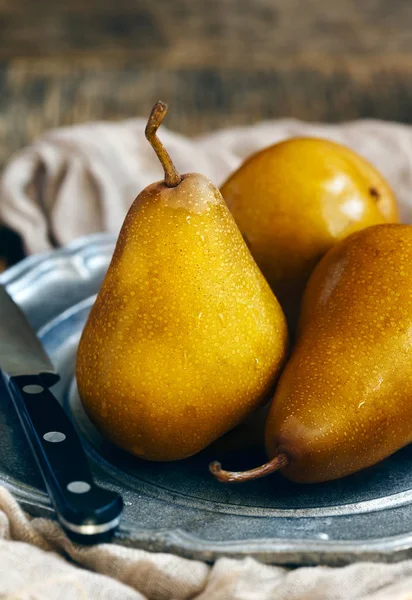 Fresh Pears Plate — Stock Photo, Image
